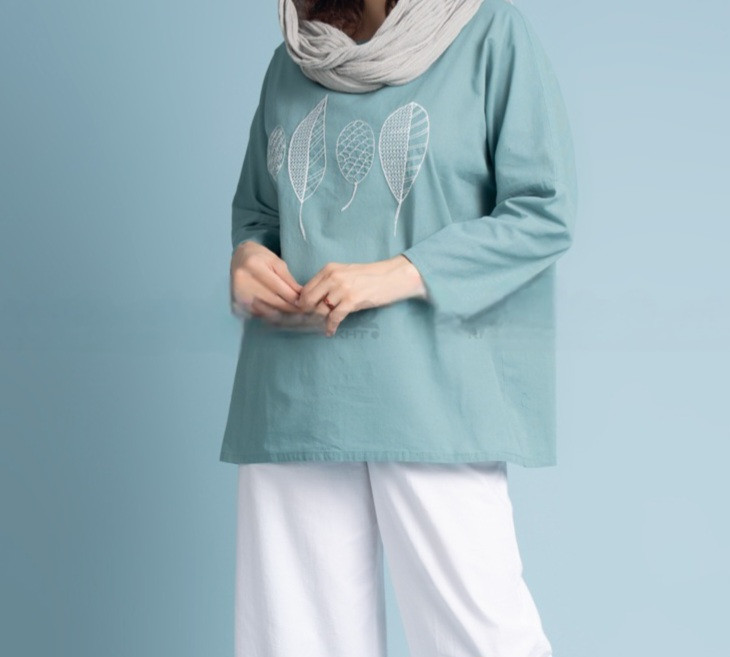 تونیک نخی سبز آبی